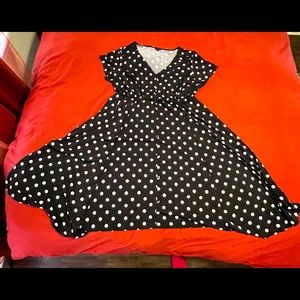 TORRID Polka Dot fit and flare midi dress